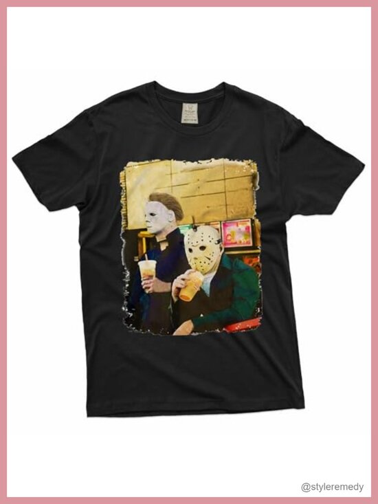 Other - Halloween Michael Myers Graphic T-Shirt Funny Coffee Tee for Him